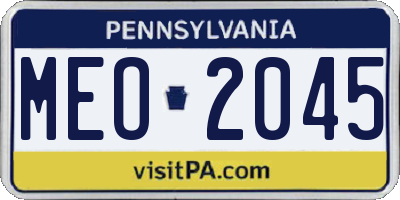 PA license plate MEO2045