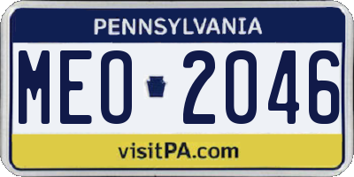 PA license plate MEO2046