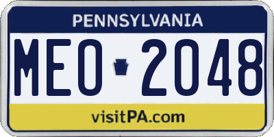 PA license plate MEO2048