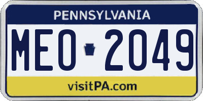 PA license plate MEO2049