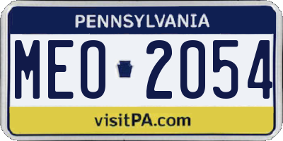 PA license plate MEO2054