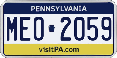 PA license plate MEO2059