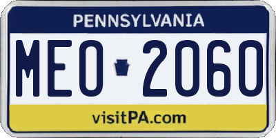 PA license plate MEO2060