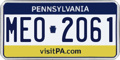 PA license plate MEO2061