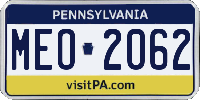 PA license plate MEO2062