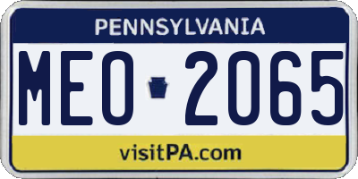 PA license plate MEO2065