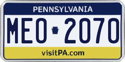 PA license plate MEO2070