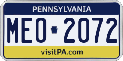 PA license plate MEO2072