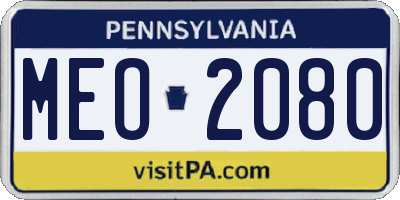 PA license plate MEO2080