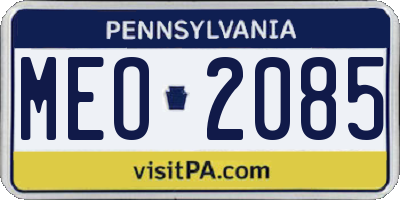 PA license plate MEO2085