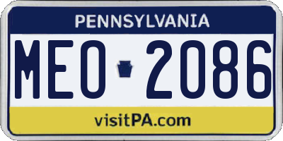 PA license plate MEO2086