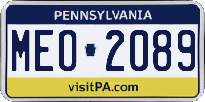 PA license plate MEO2089
