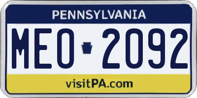 PA license plate MEO2092