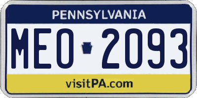 PA license plate MEO2093