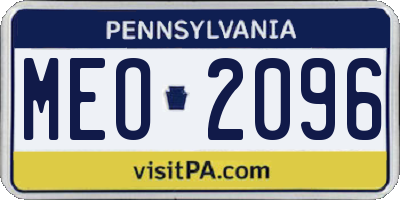 PA license plate MEO2096