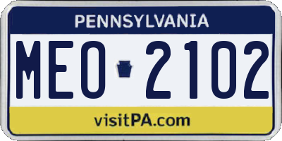 PA license plate MEO2102
