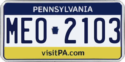 PA license plate MEO2103