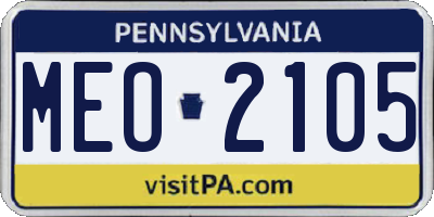PA license plate MEO2105