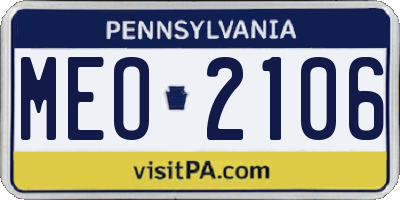 PA license plate MEO2106