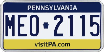 PA license plate MEO2115