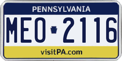 PA license plate MEO2116