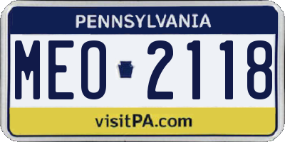 PA license plate MEO2118