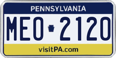 PA license plate MEO2120