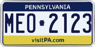 PA license plate MEO2123