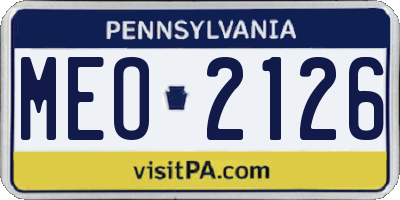 PA license plate MEO2126