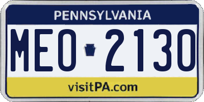 PA license plate MEO2130