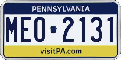 PA license plate MEO2131