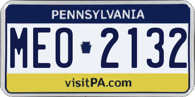 PA license plate MEO2132