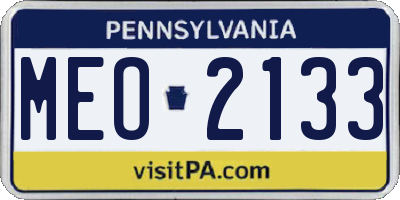 PA license plate MEO2133