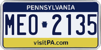 PA license plate MEO2135