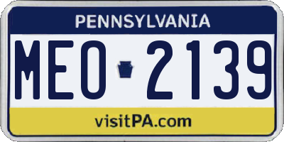 PA license plate MEO2139