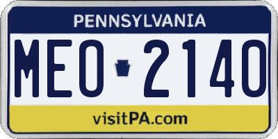 PA license plate MEO2140