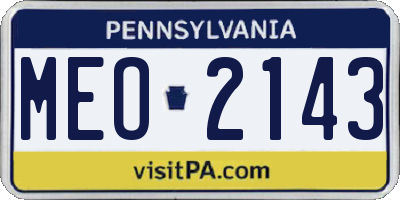 PA license plate MEO2143
