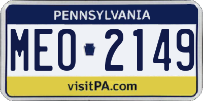 PA license plate MEO2149