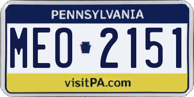 PA license plate MEO2151
