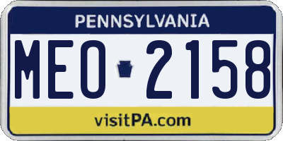 PA license plate MEO2158