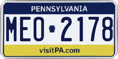PA license plate MEO2178