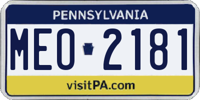 PA license plate MEO2181