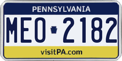 PA license plate MEO2182