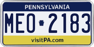 PA license plate MEO2183