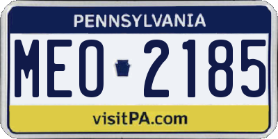 PA license plate MEO2185