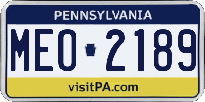 PA license plate MEO2189