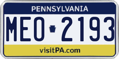 PA license plate MEO2193