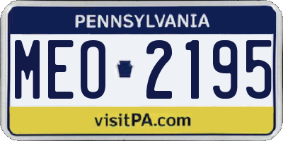 PA license plate MEO2195