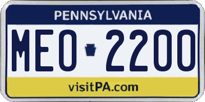 PA license plate MEO2200
