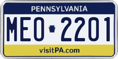 PA license plate MEO2201